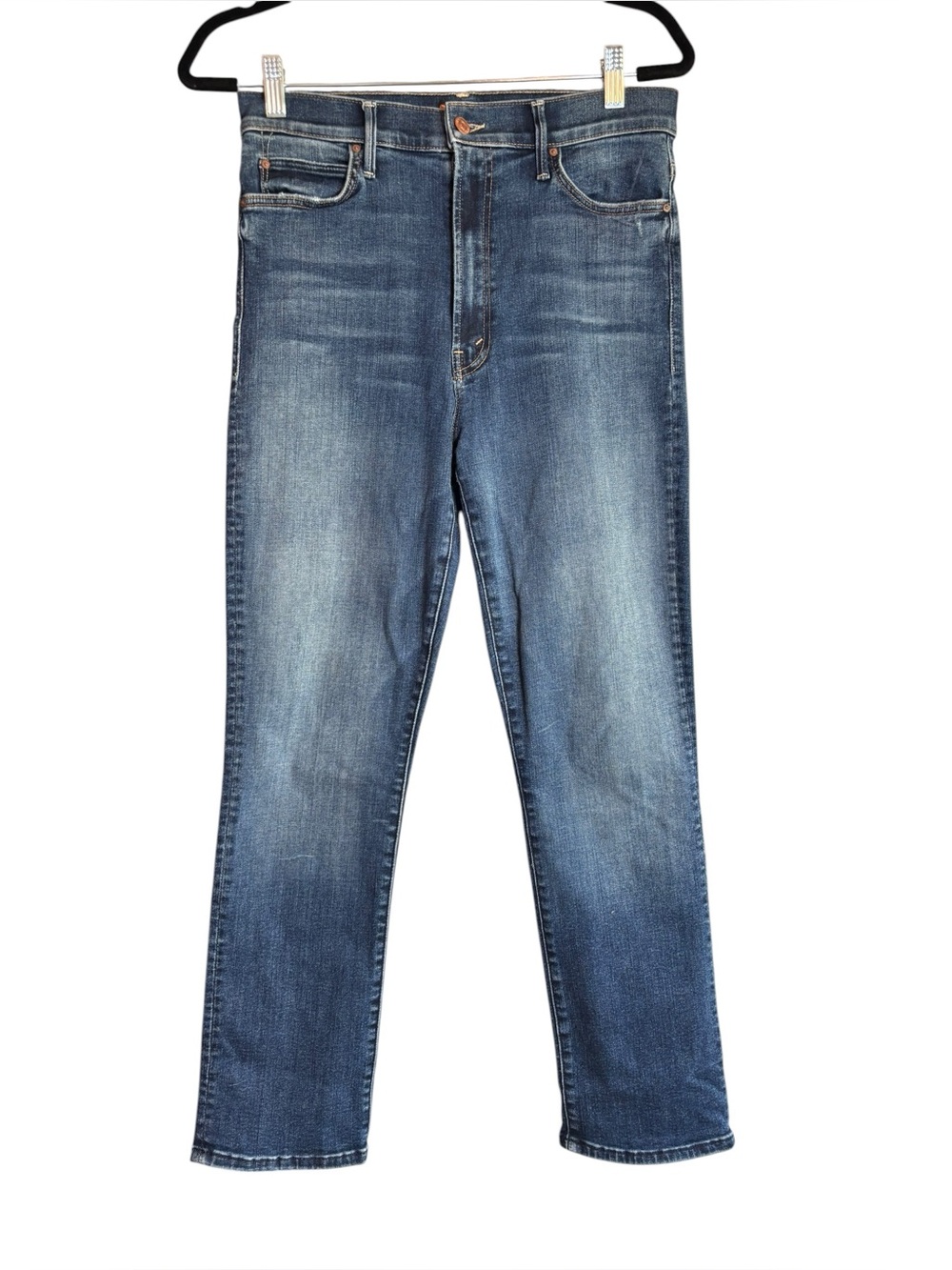 MOTHER The Swooner Rascal Ankle Jeans Size 31 Medium Wash High Rise Straight Leg - Picture 2 of 11